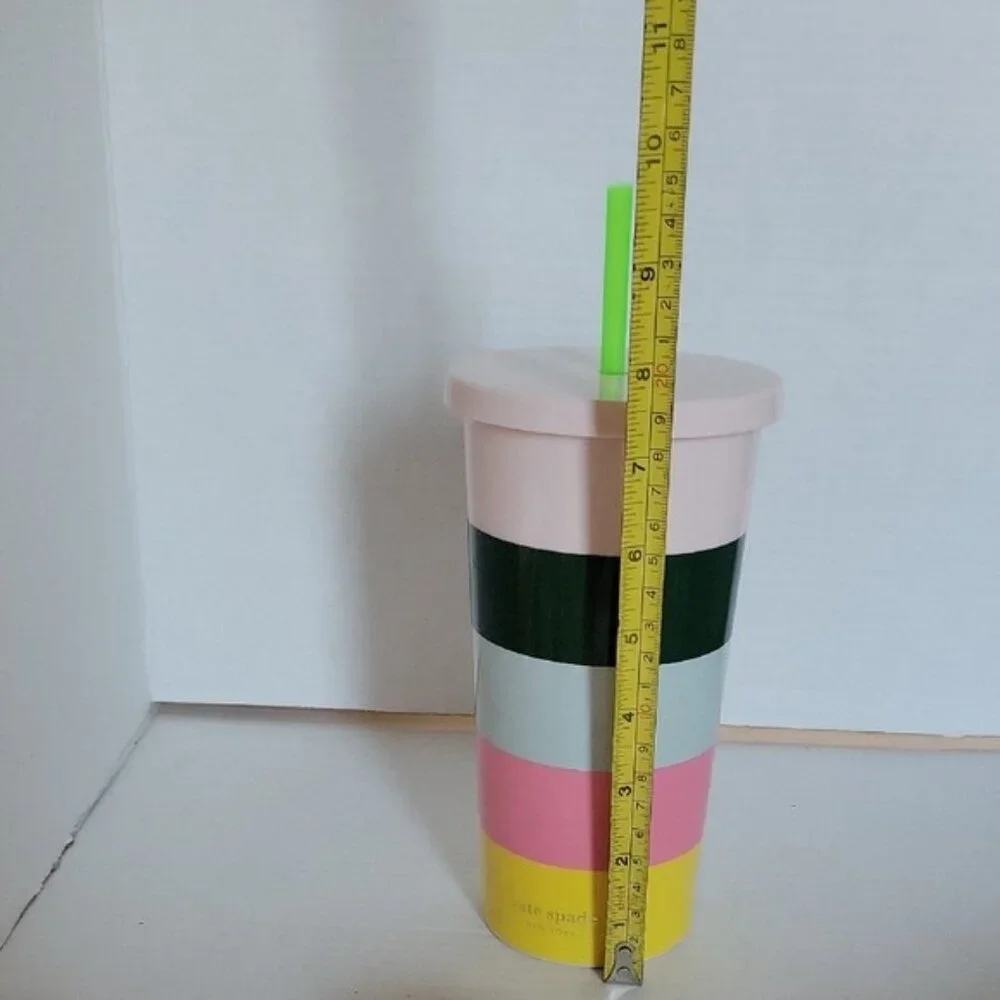Kate Spade 20 Oz Color Block Cold Travel Tumbler Cup Mug Acrylic Berverage